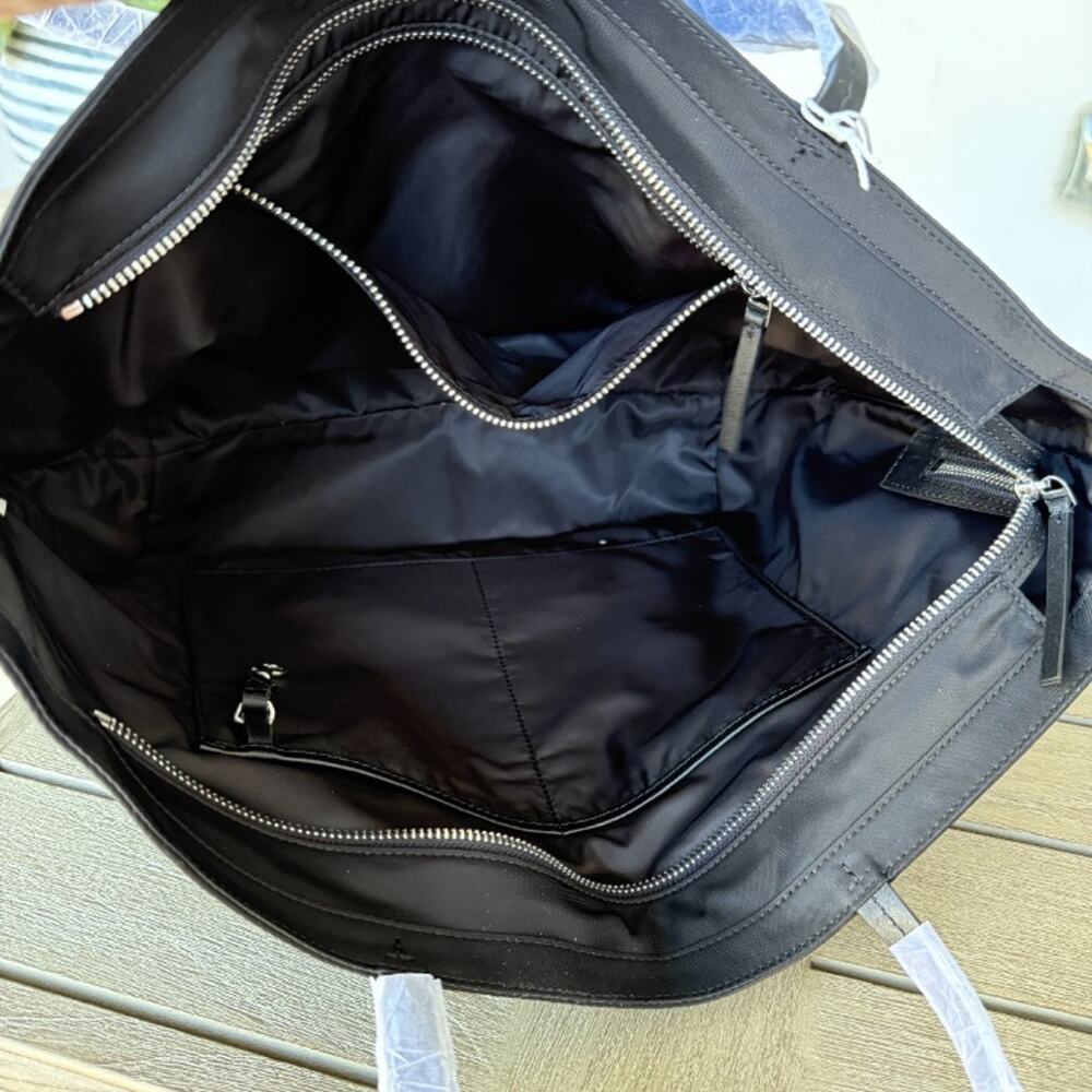 Tory Burch Nylon Large Tote 166469 In Black - Picture 10 of 12